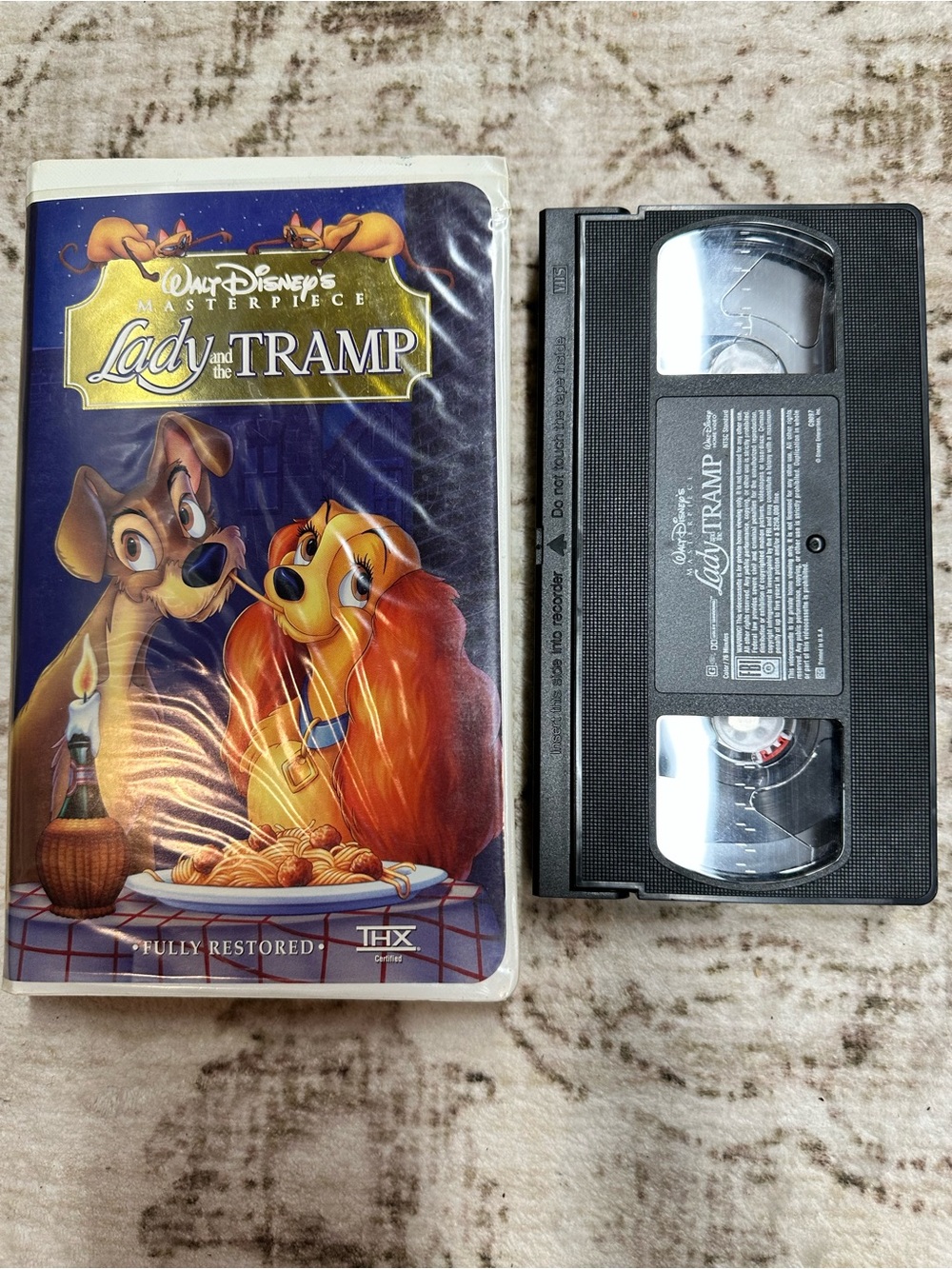 Disney Lady and the Tramp VHS 1990’s Vintage Tape with Clamshell and Insert